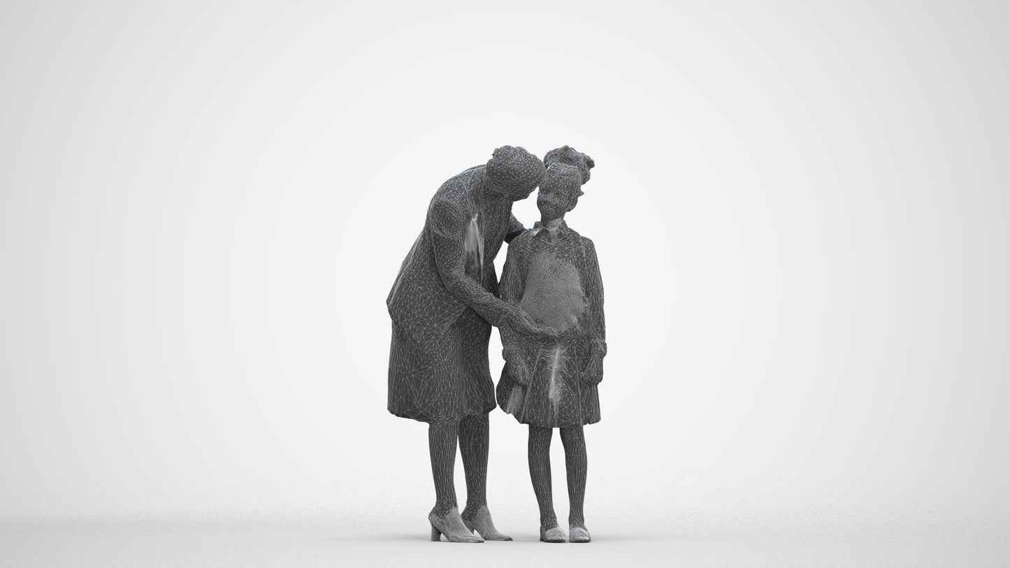 3D people model boy kids, scanned human for 3ds Max rendering, three-quarter front view render