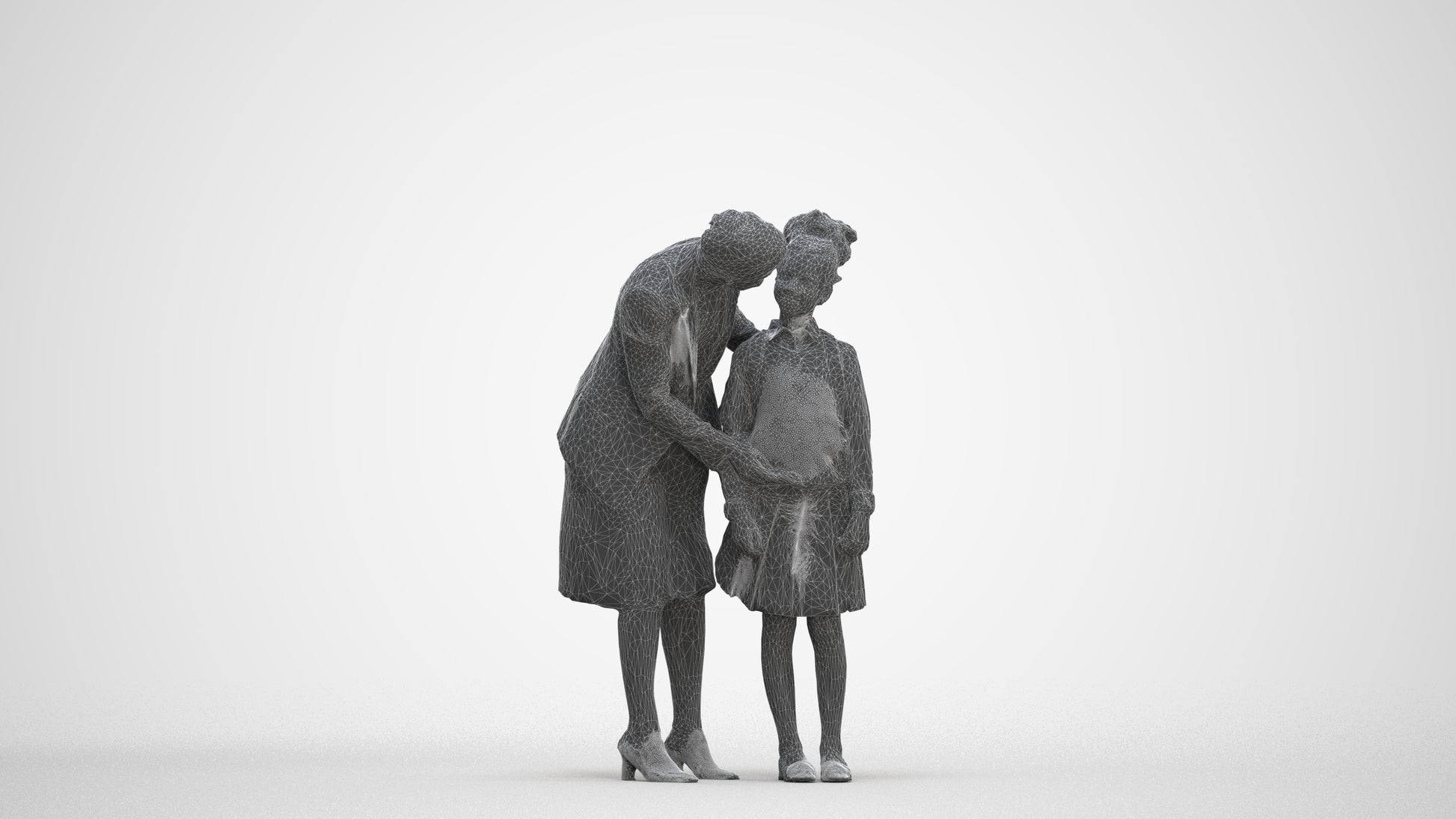 3D people model boy kids, scanned human for 3ds Max rendering, three-quarter front view render