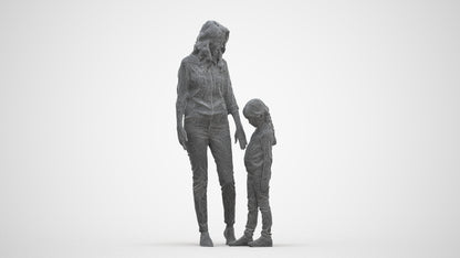 photogrammetry 3D girl casual kids, realistic human model archviz FBX, square thumbnail