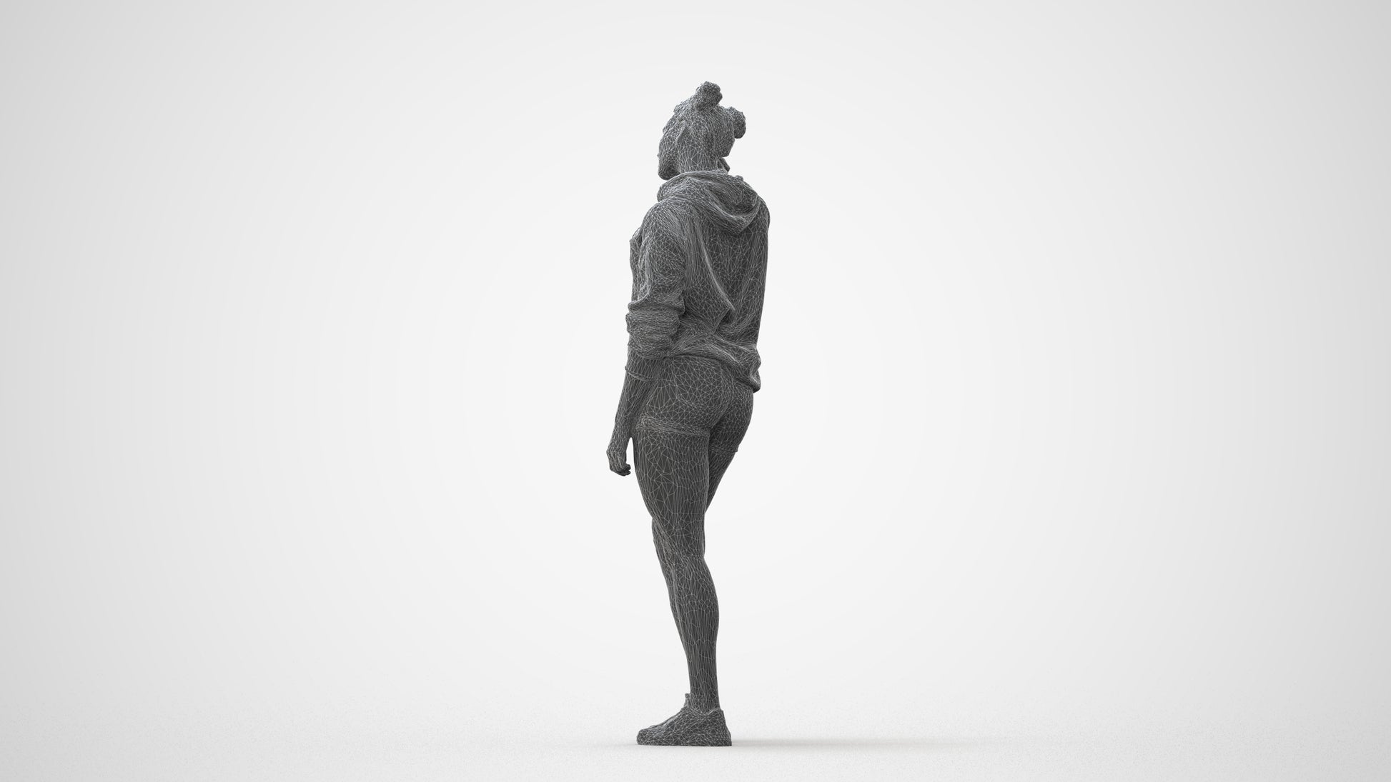 3D people model woman standing, scanned human for 3ds Max rendering, square thumbnail