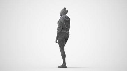 3D people model woman standing, scanned human for 3ds Max rendering, square thumbnail