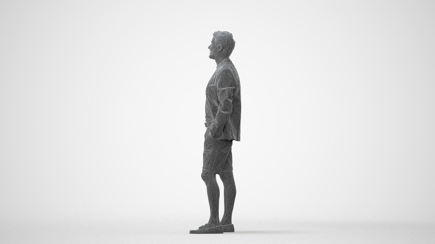 scanned 3D man business standing, photogrammetry people for Enscape and V-Ray, square thumbnail