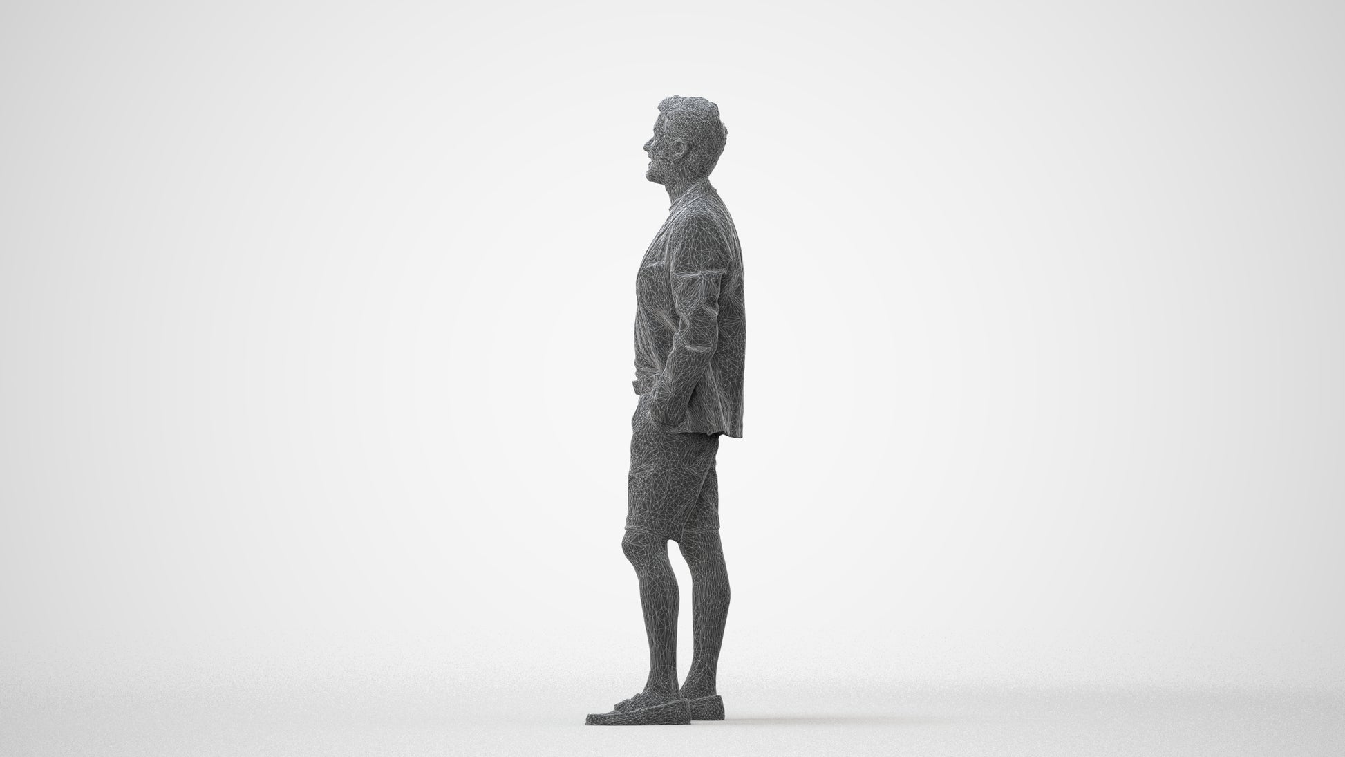 scanned 3D man business standing, photogrammetry people for Enscape and V-Ray, square thumbnail