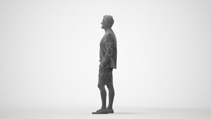 scanned 3D man business standing, photogrammetry people for Enscape and V-Ray, square thumbnail