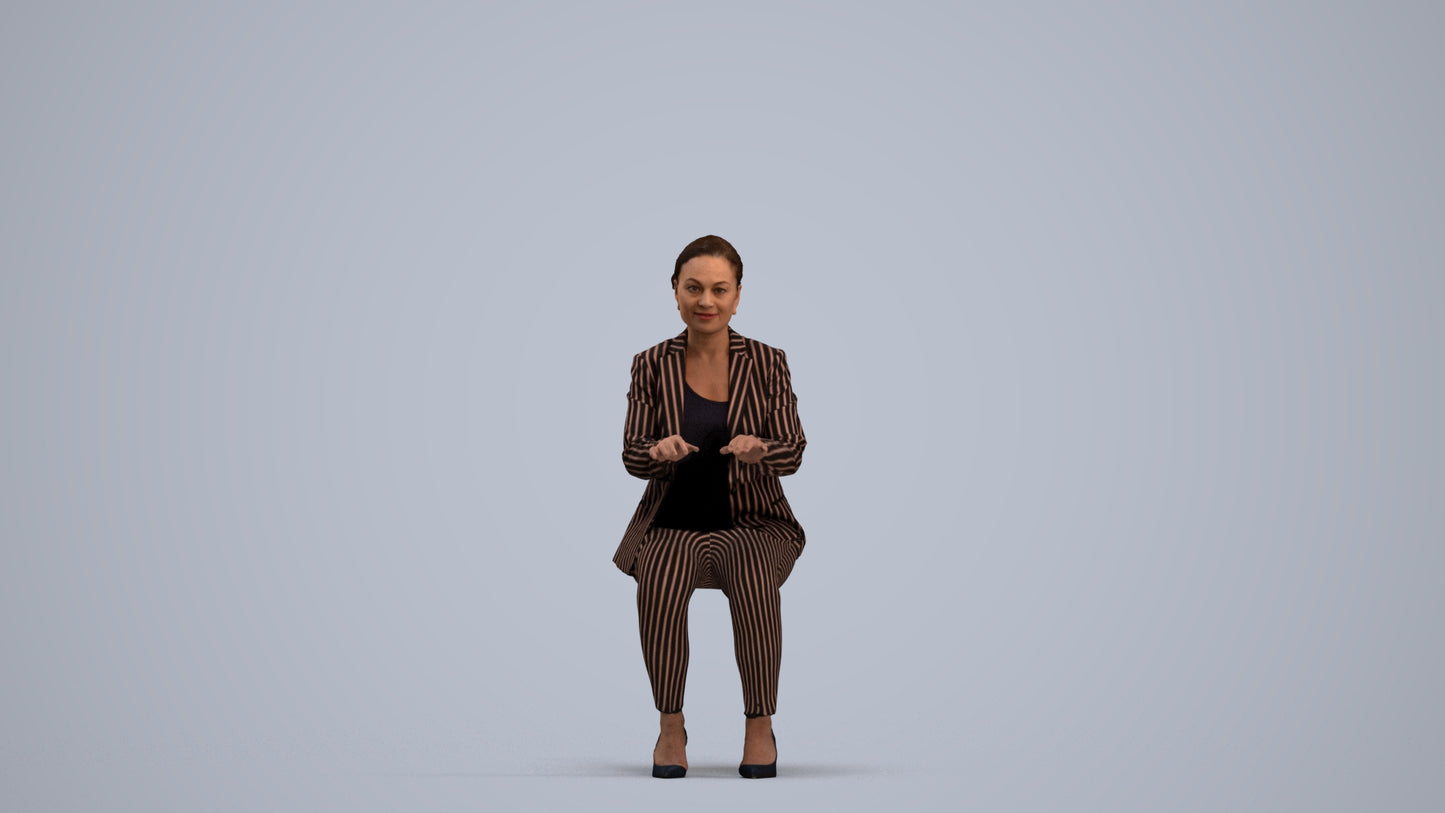 realistic 3D woman business, scanned archviz people for Blender and 3ds Max, standing pose render