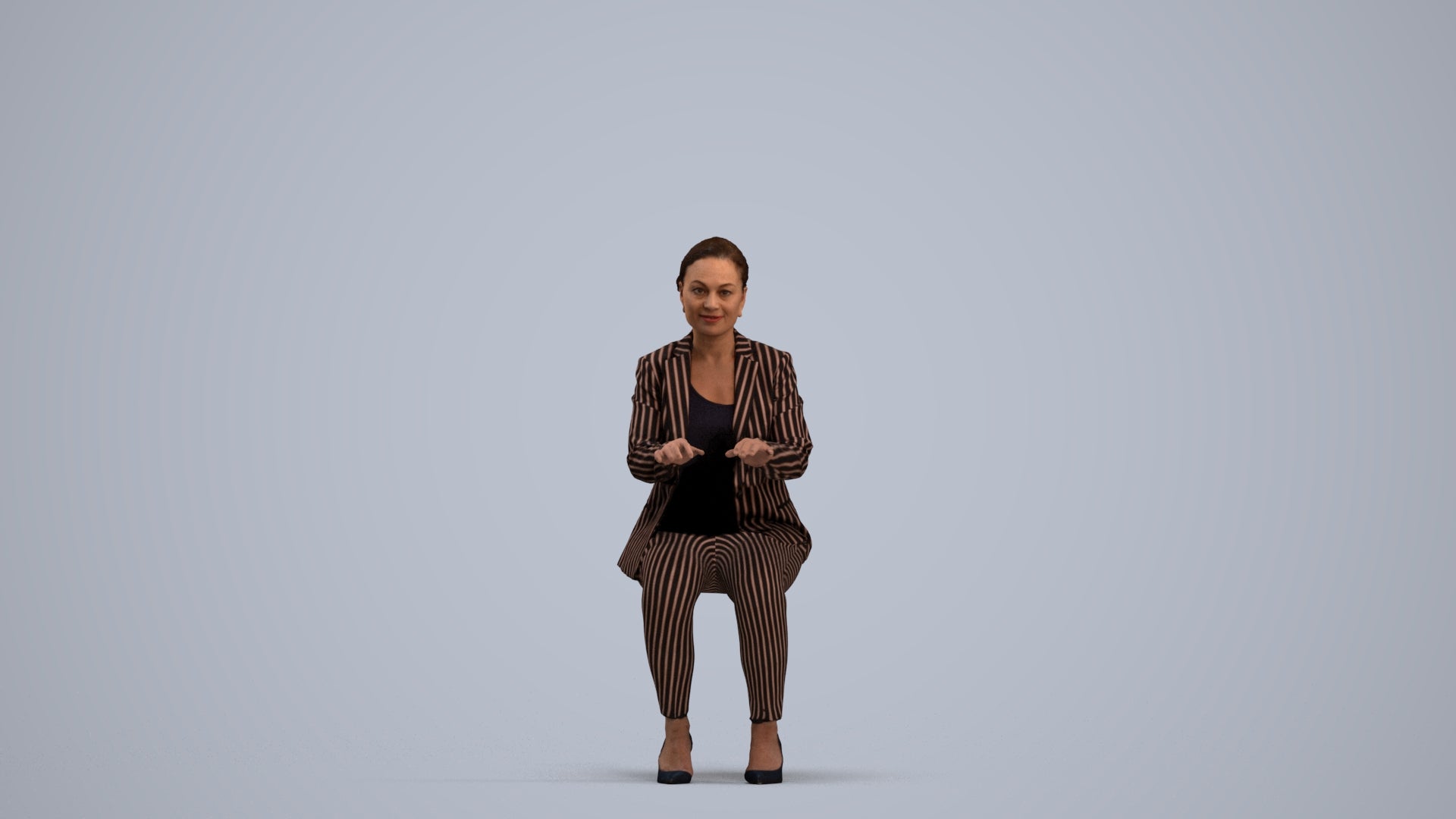realistic 3D woman business, scanned archviz people for Blender and 3ds Max, standing pose render