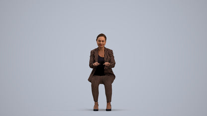 realistic 3D woman business, scanned archviz people for Blender and 3ds Max, standing pose render