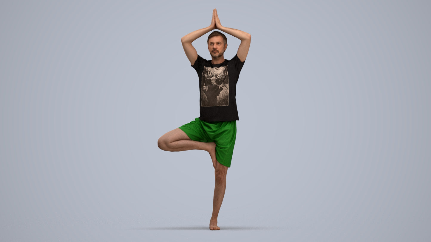 realistic 3D people man sport, render-ready for V-Ray and Corona, FBX OBJ, square thumbnail