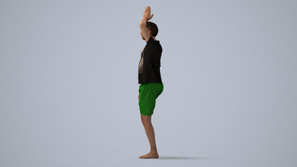 realistic 3D people man sport, render-ready for V-Ray and Corona, FBX OBJ, three-quarter front view render