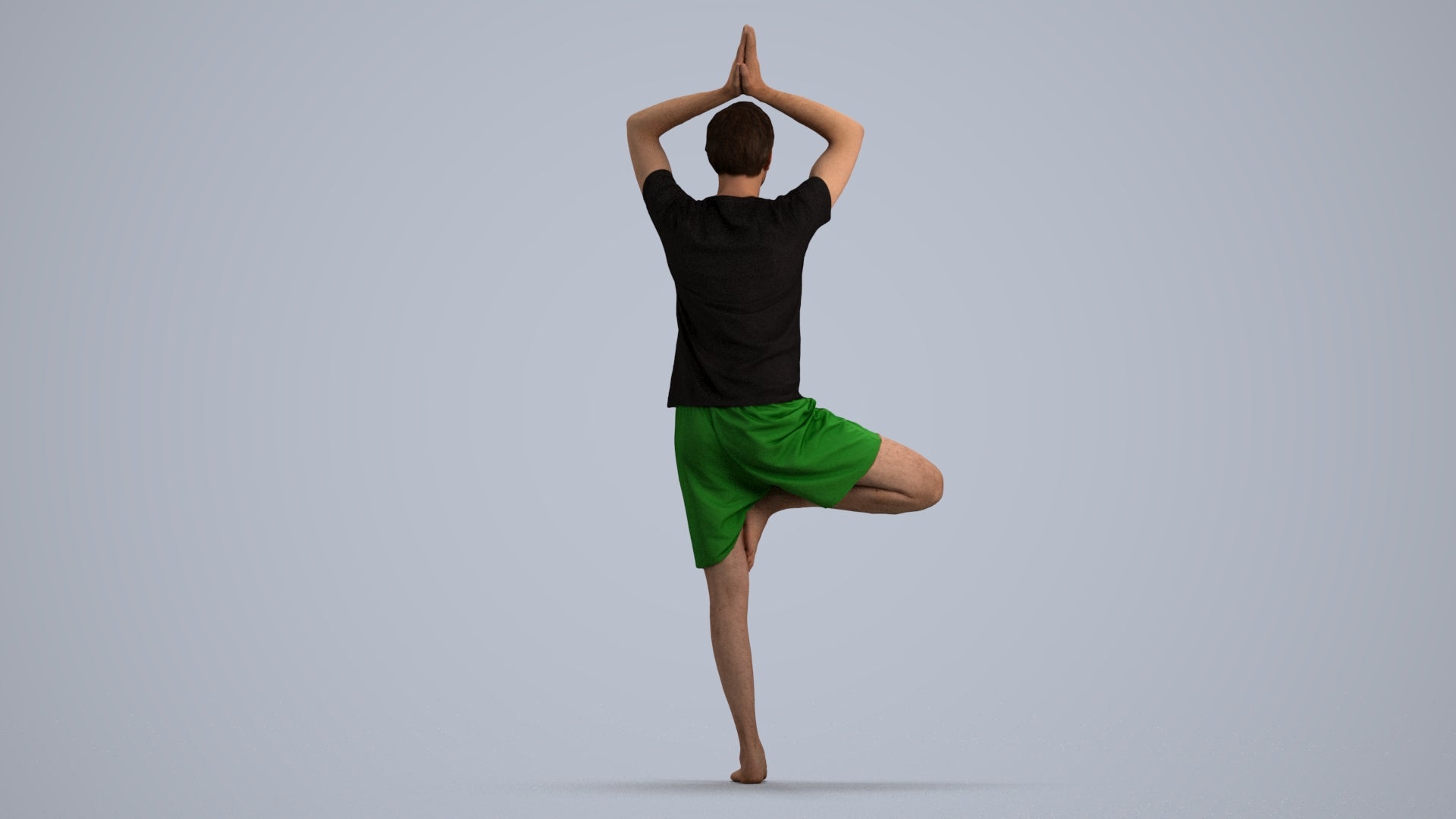 realistic 3D people man sport, render-ready for V-Ray and Corona, FBX OBJ, top-down view render