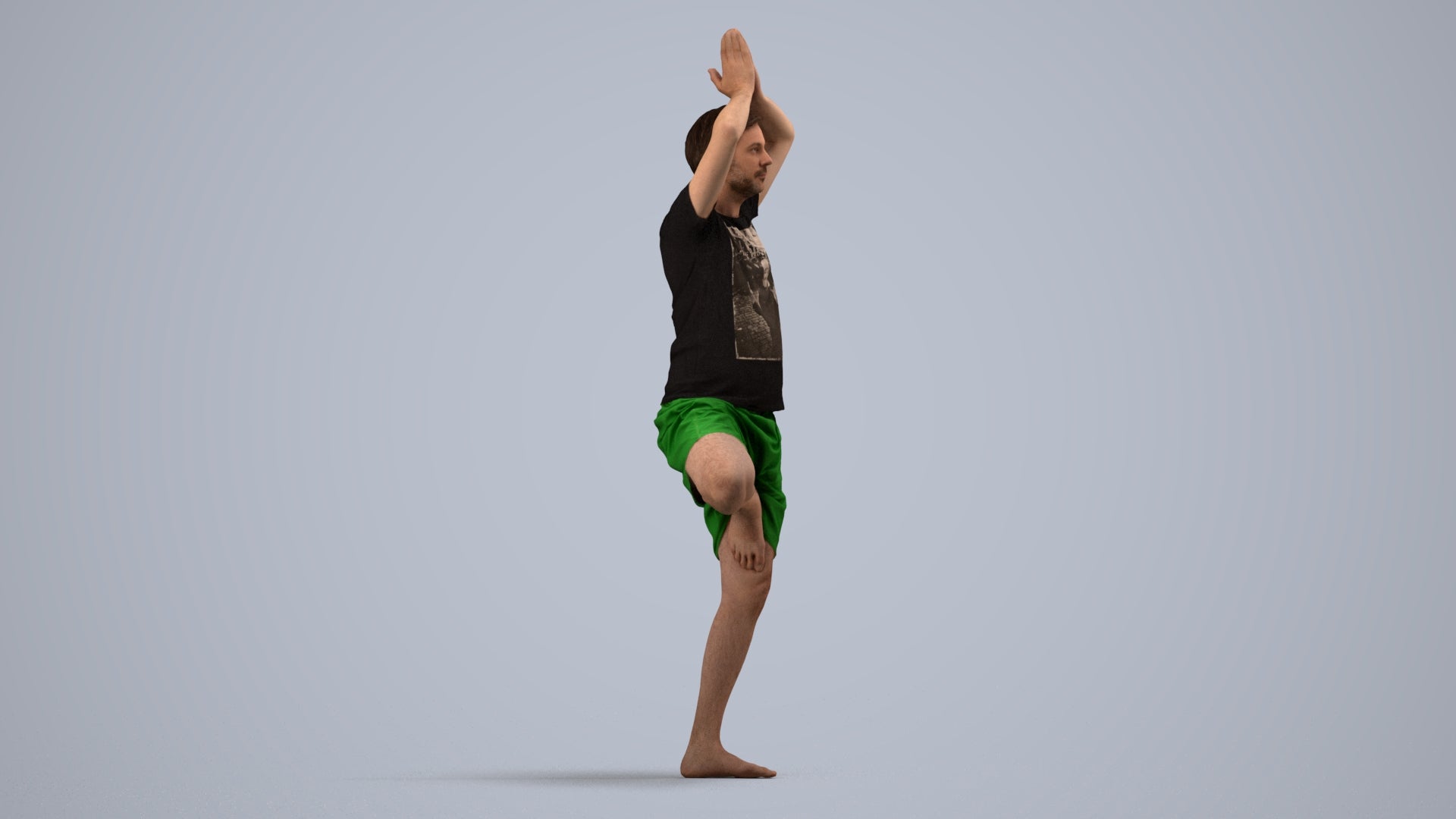 realistic 3D people man sport, render-ready for V-Ray and Corona, FBX OBJ, back view render