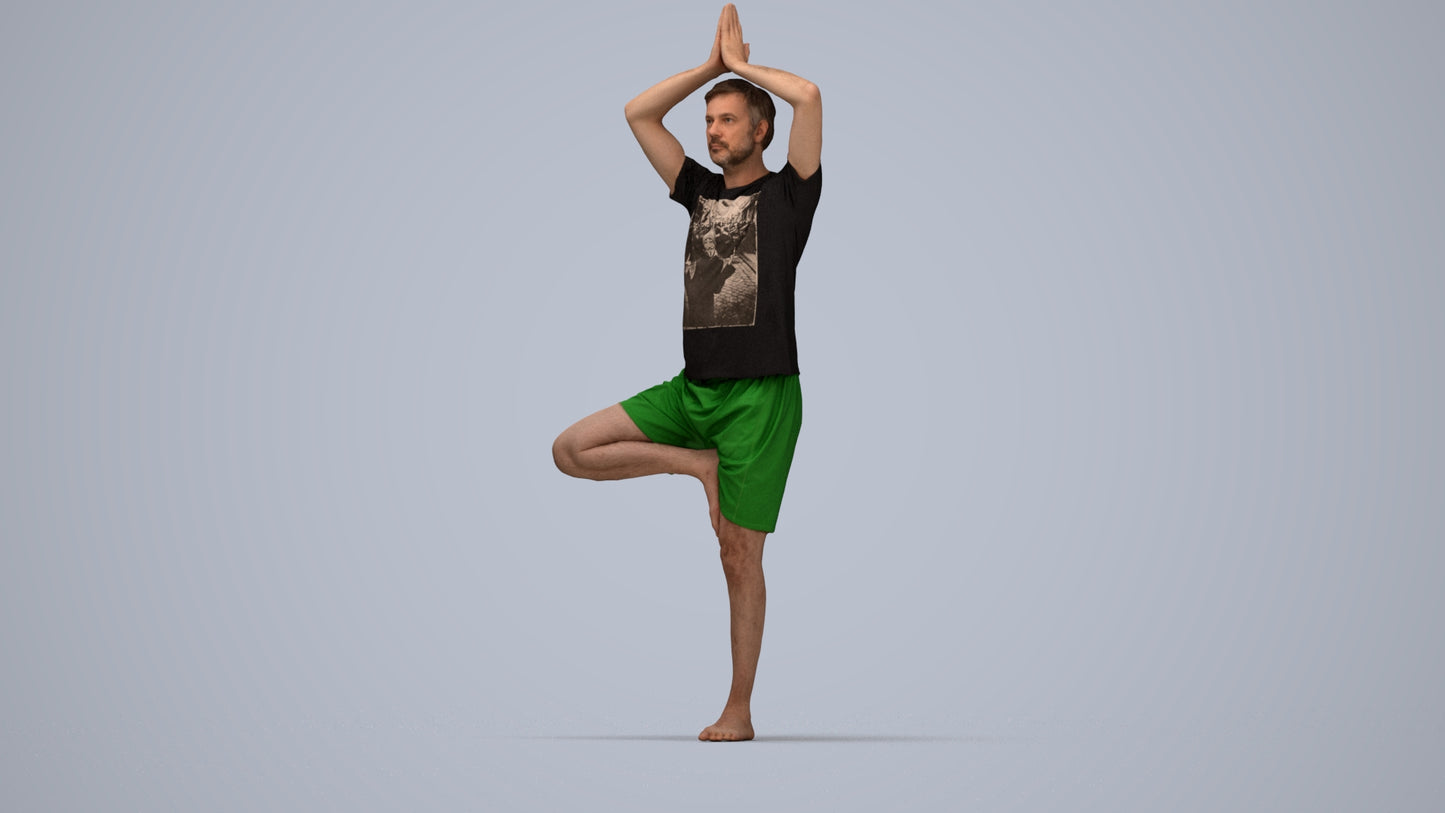 realistic 3D people man sport, render-ready for V-Ray and Corona, FBX OBJ, front view render