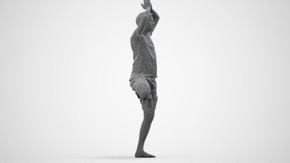realistic 3D people man sport, render-ready for V-Ray and Corona, FBX OBJ, wireframe top-down view