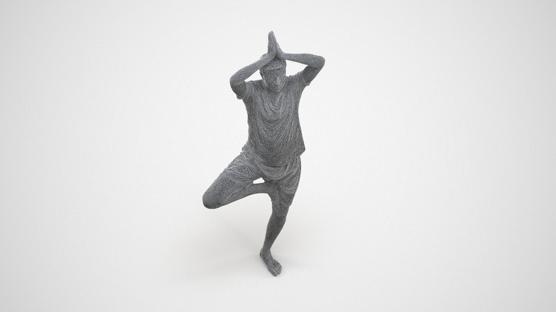 realistic 3D people man sport, render-ready for V-Ray and Corona, FBX OBJ, wireframe back view