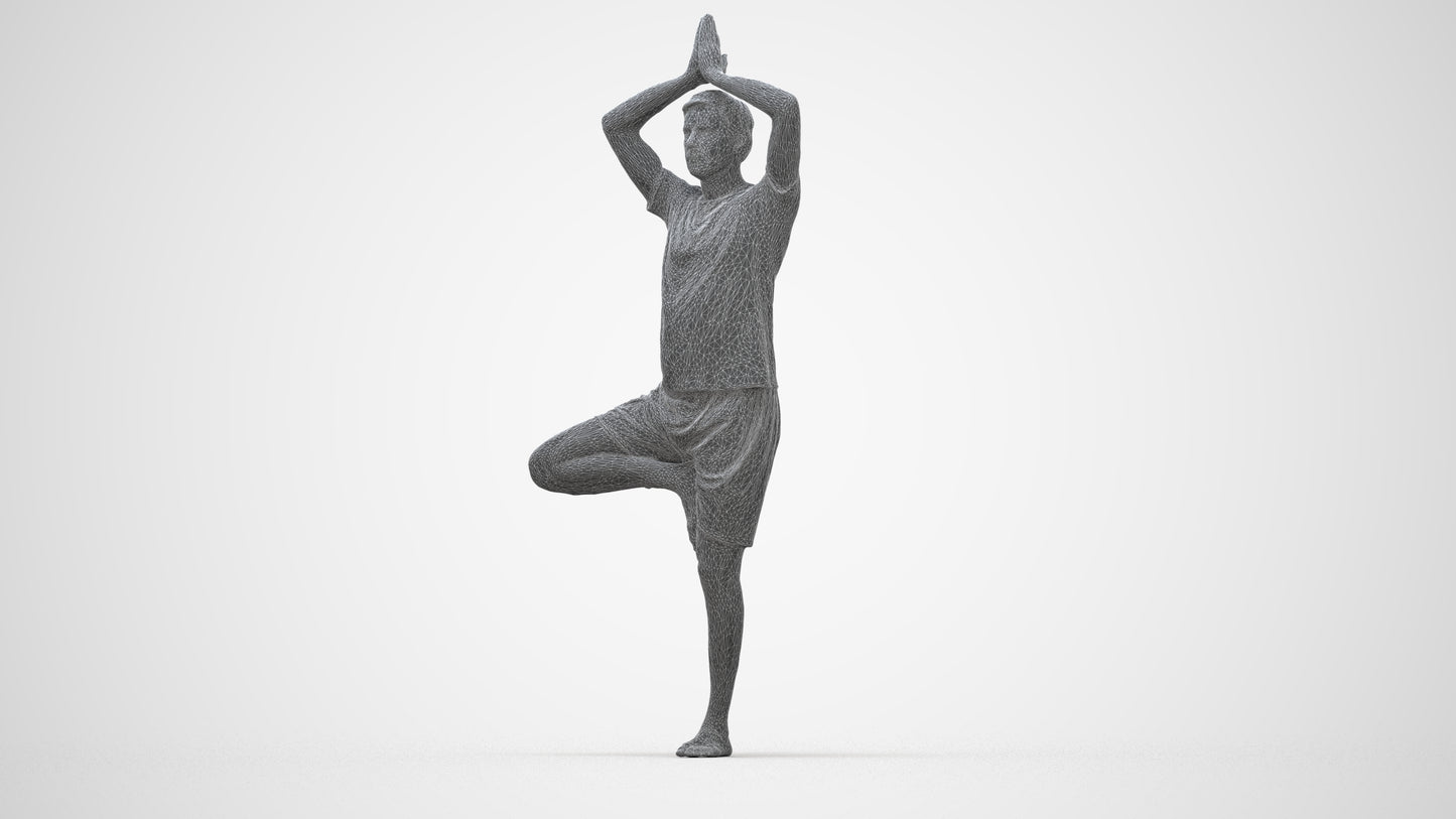 realistic 3D people man sport, render-ready for V-Ray and Corona, FBX OBJ, wireframe side view