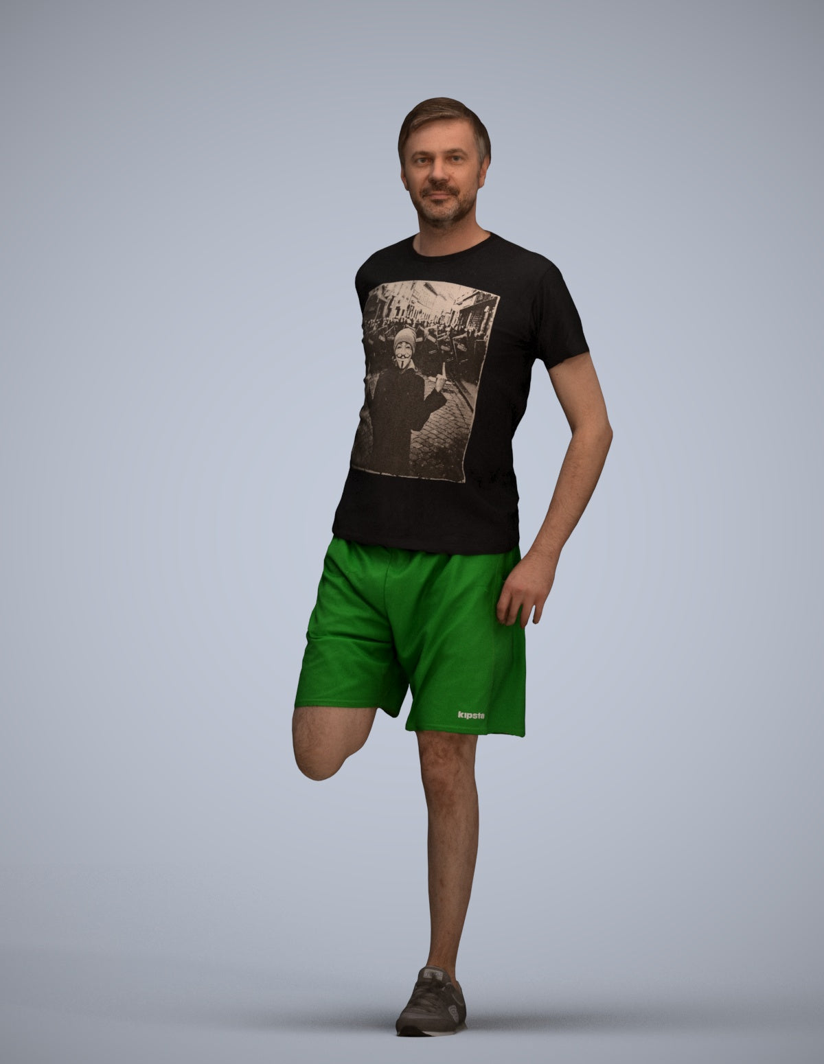 realistic 3D people man standing, render-ready for V-Ray and Corona, FBX OBJ
