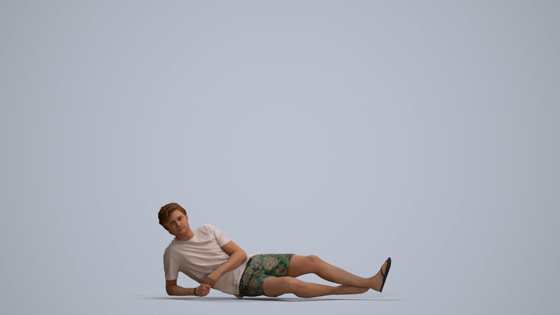 photogrammetry 3D man casual pool, realistic human model archviz FBX, front view render