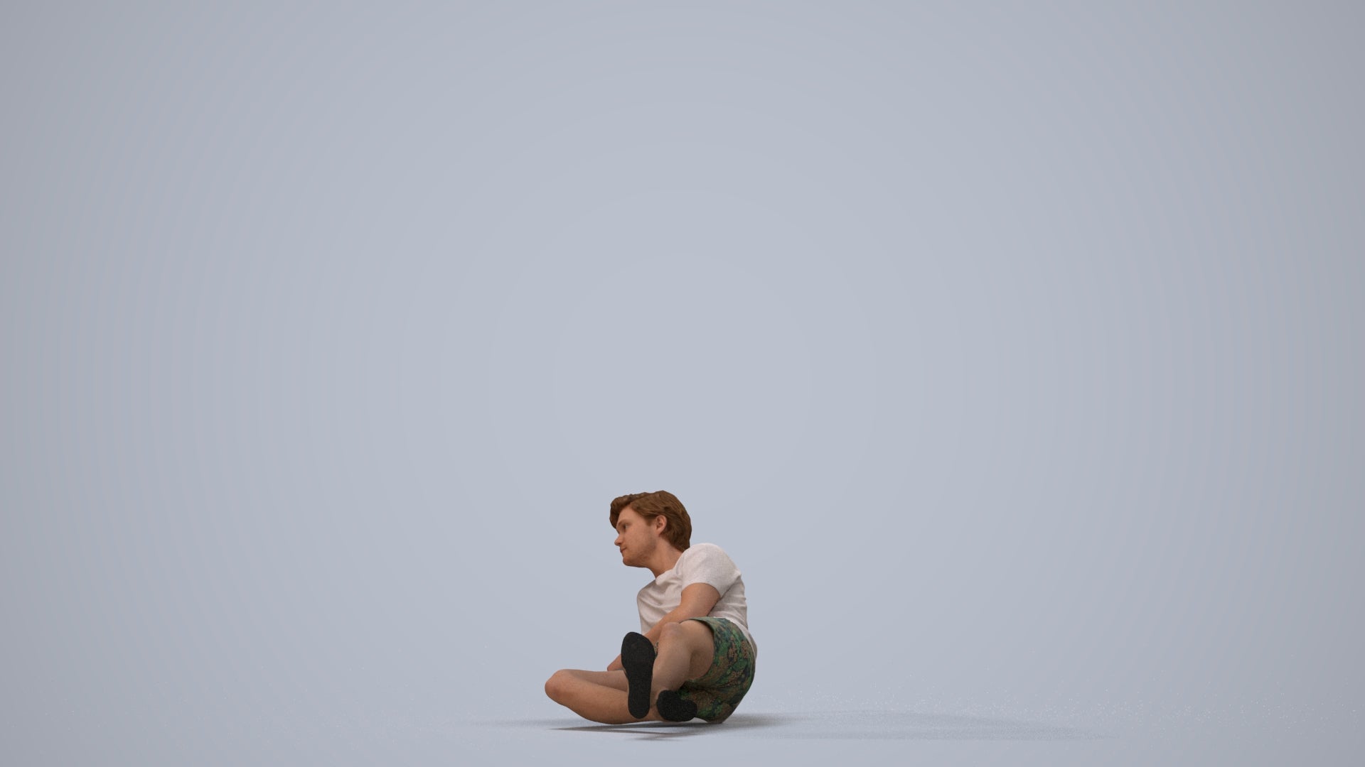 photogrammetry 3D man casual pool, realistic human model archviz FBX, side view render