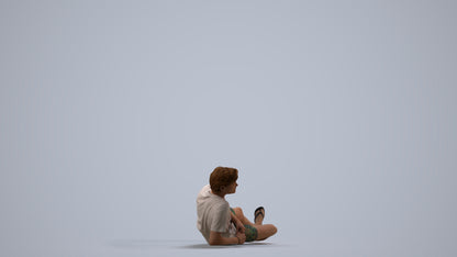 photogrammetry 3D man casual pool, realistic human model archviz FBX, top-down view render