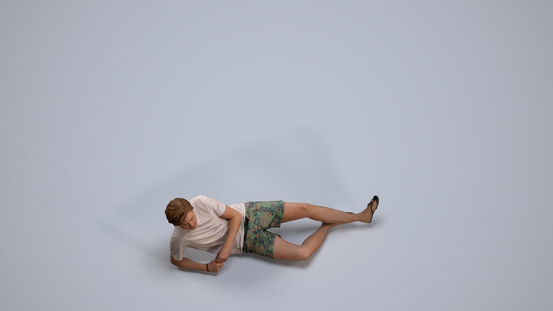 photogrammetry 3D man casual pool, realistic human model archviz FBX, three-quarter front view render