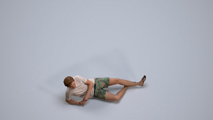 photogrammetry 3D man casual pool, realistic human model archviz FBX, three-quarter front view render