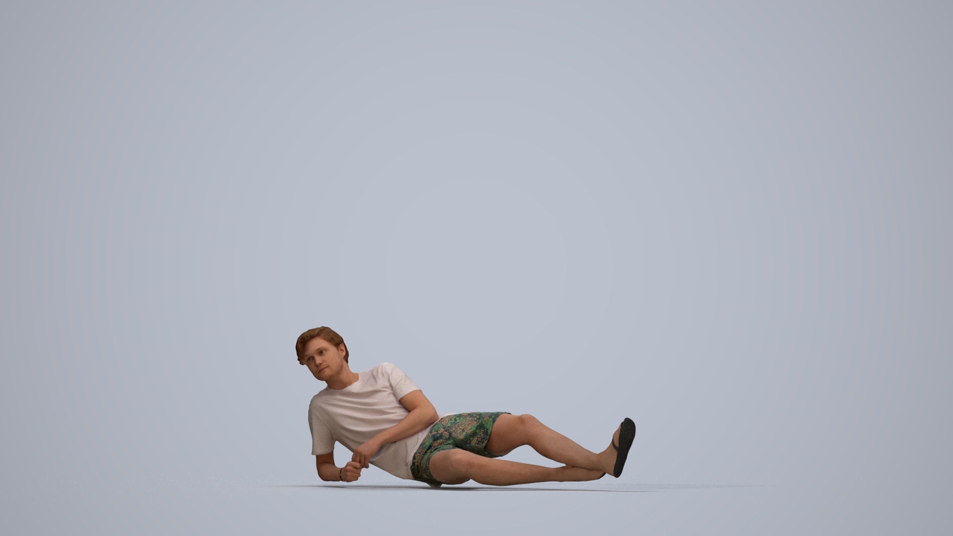 photogrammetry 3D man casual pool, realistic human model archviz FBX, square thumbnail