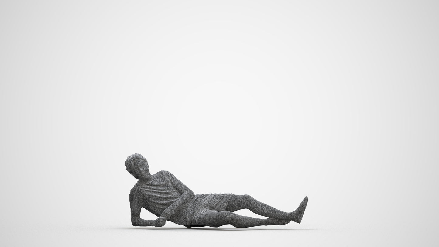photogrammetry 3D man casual pool, realistic human model archviz FBX, wireframe front view