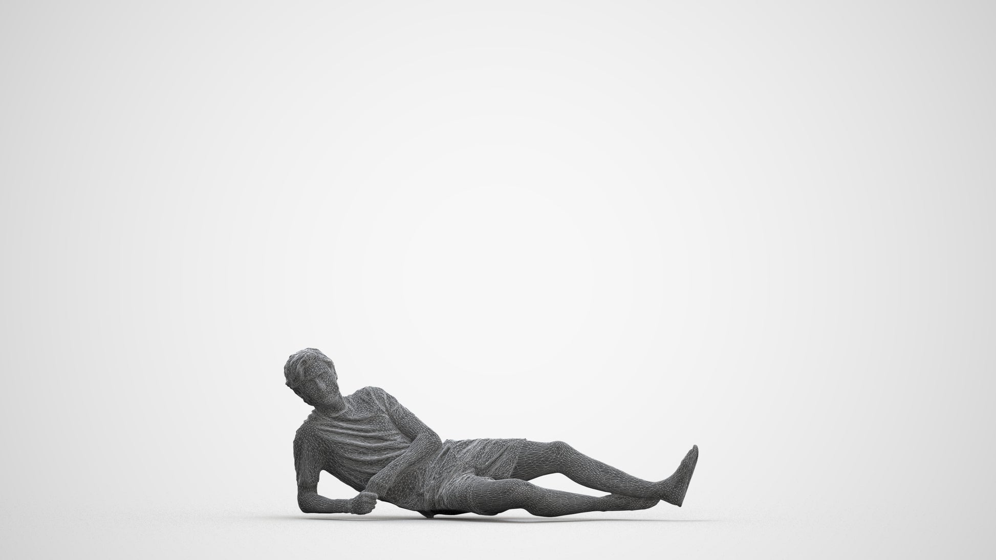 photogrammetry 3D man casual pool, realistic human model archviz FBX, wireframe front view