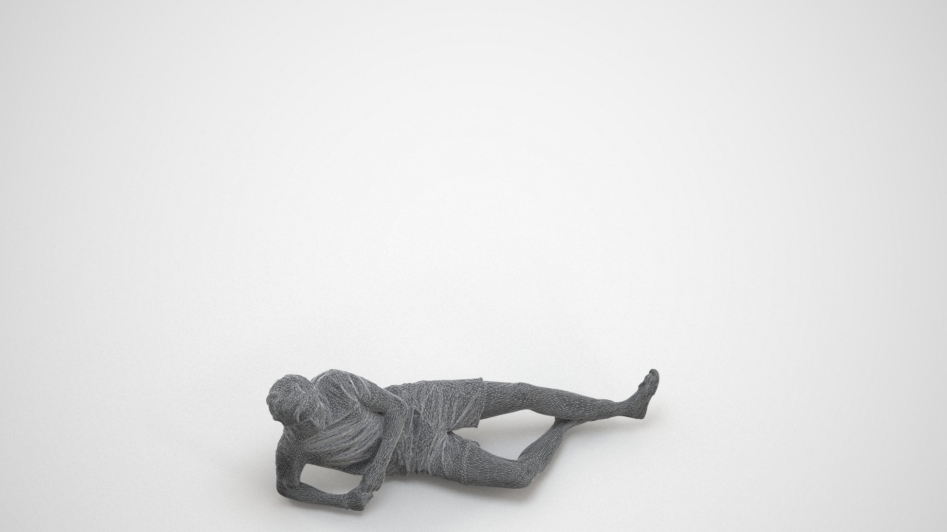 photogrammetry 3D man casual pool, realistic human model archviz FBX, wireframe top-down view