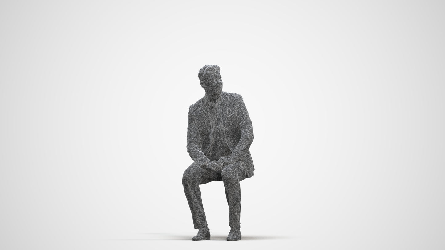 realistic 3D man business, scanned archviz people for Blender and 3ds Max, square thumbnail