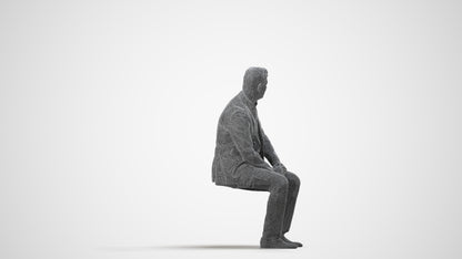 realistic 3D man business, scanned archviz people for Blender and 3ds Max, wireframe three-quarter view
