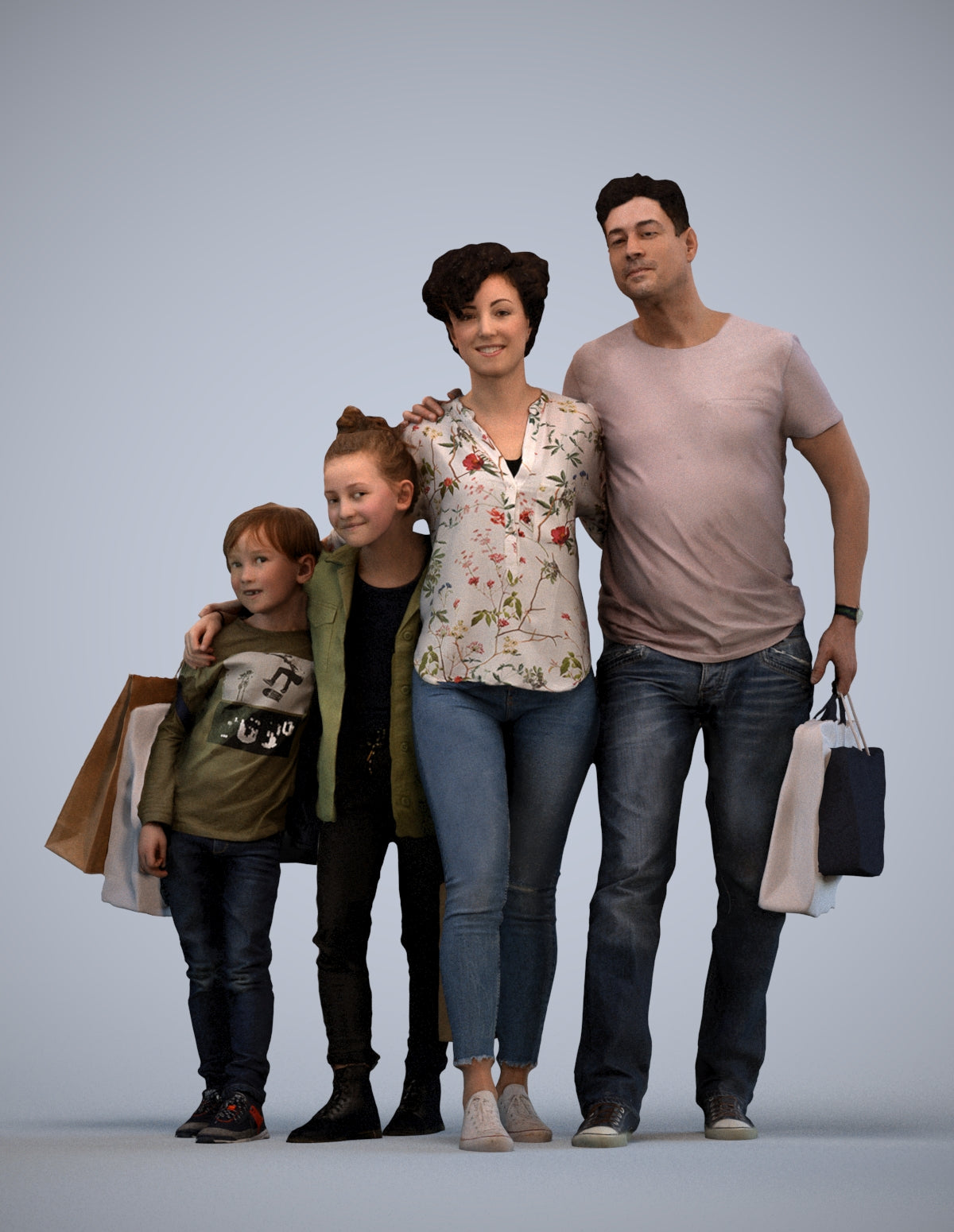 photogrammetry 3D girl casual kids, realistic human model archviz FBX