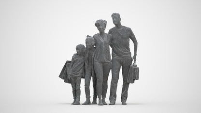 photogrammetry 3D girl casual kids, realistic human model archviz FBX, wireframe front view