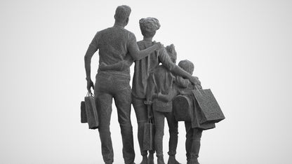 photogrammetry 3D girl casual kids, realistic human model archviz FBX, wireframe three-quarter view