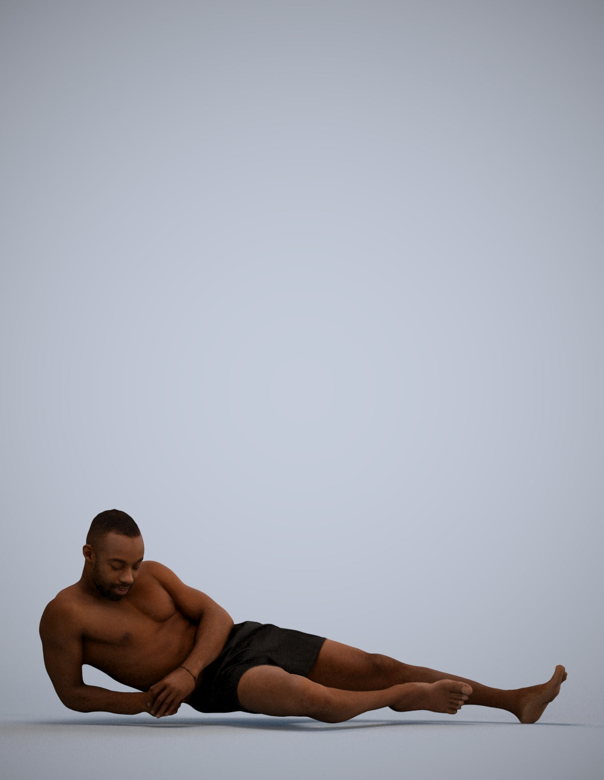 3D people model man pool, scanned human for 3ds Max rendering