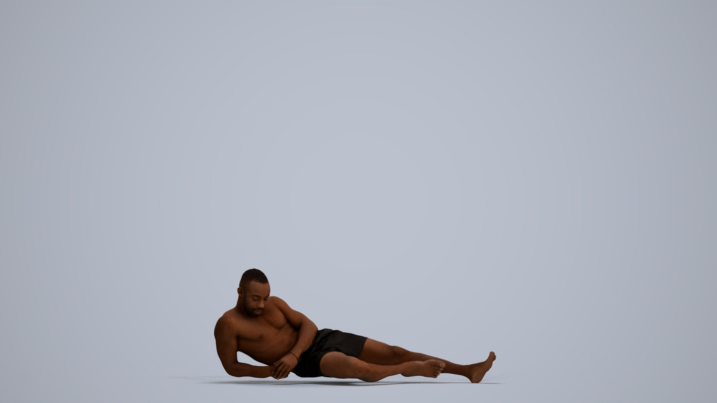3D people model man pool, scanned human for 3ds Max rendering, standing pose render
