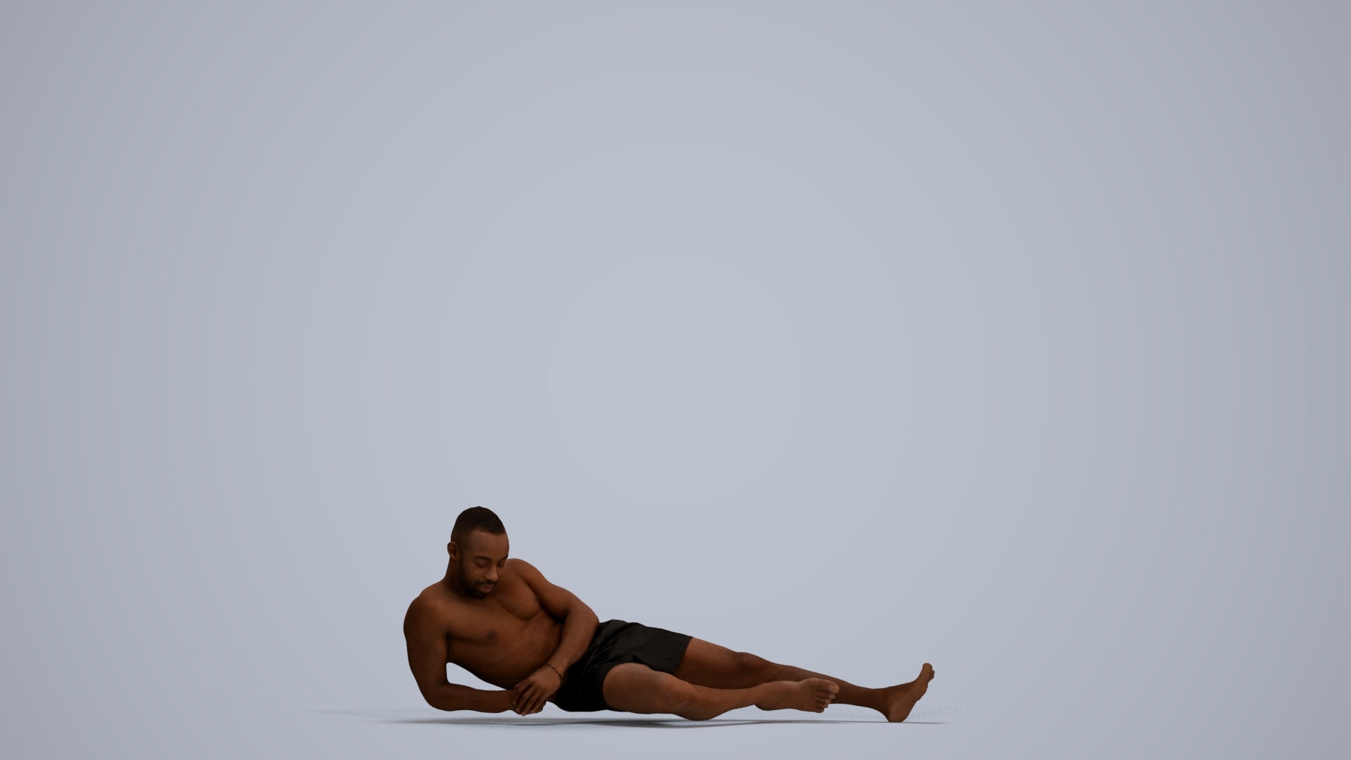 3D people model man pool, scanned human for 3ds Max rendering, standing pose render