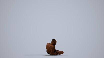 3D people model man pool, scanned human for 3ds Max rendering, side view render