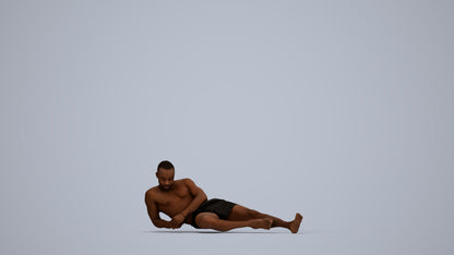 3D people model man pool, scanned human for 3ds Max rendering, top-down view render