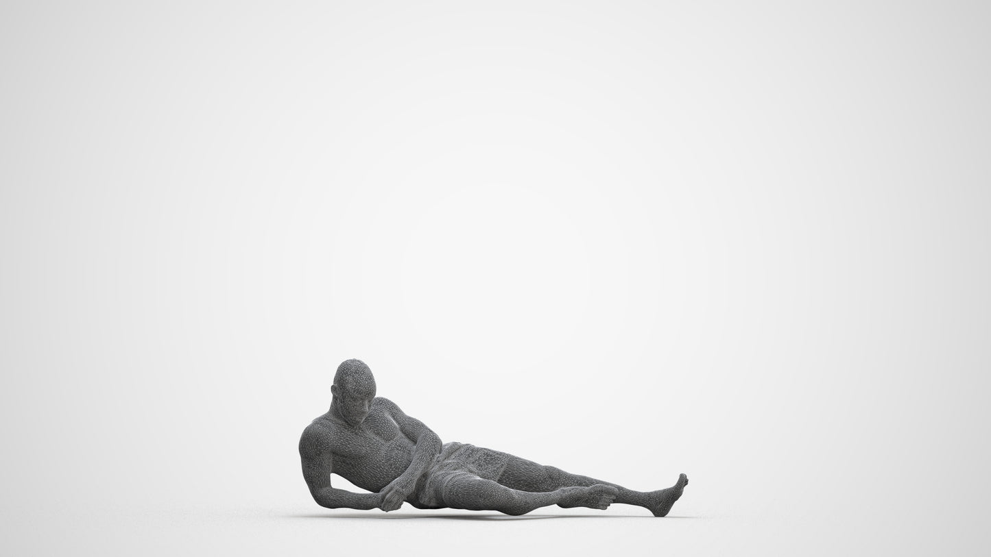 3D people model man pool, scanned human for 3ds Max rendering, square thumbnail