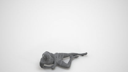 3D people model man pool, scanned human for 3ds Max rendering, wireframe back view