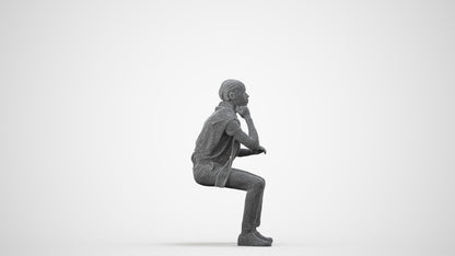 realistic 3D boy casual kids, scanned archviz people for Blender and 3ds Max, wireframe side view