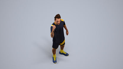 3D people model man sport, scanned human for 3ds Max rendering, back view render