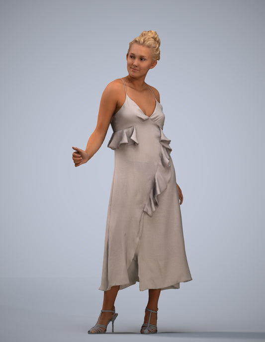 3D people model woman formal door, scanned human for 3ds Max rendering