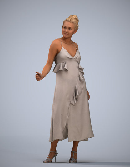 3D people model woman formal door, scanned human for 3ds Max rendering