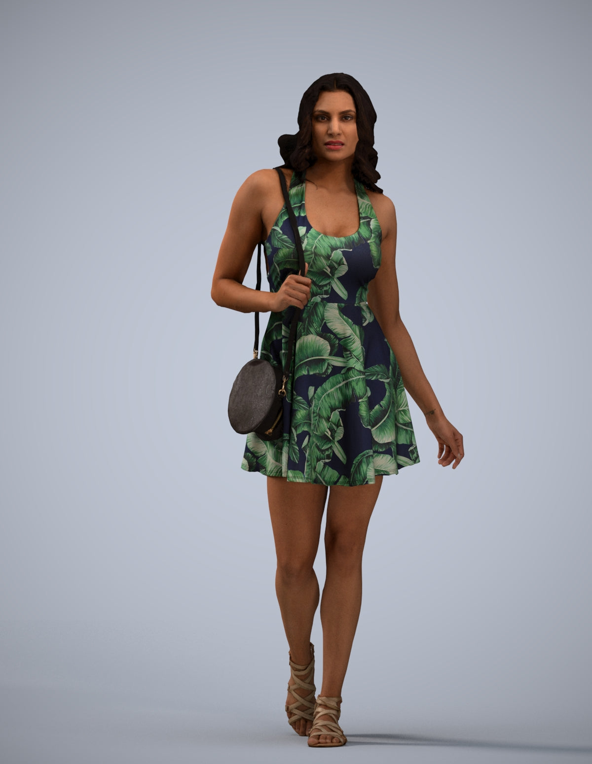 scanned 3D woman walking, photogrammetry people for Enscape and V-Ray