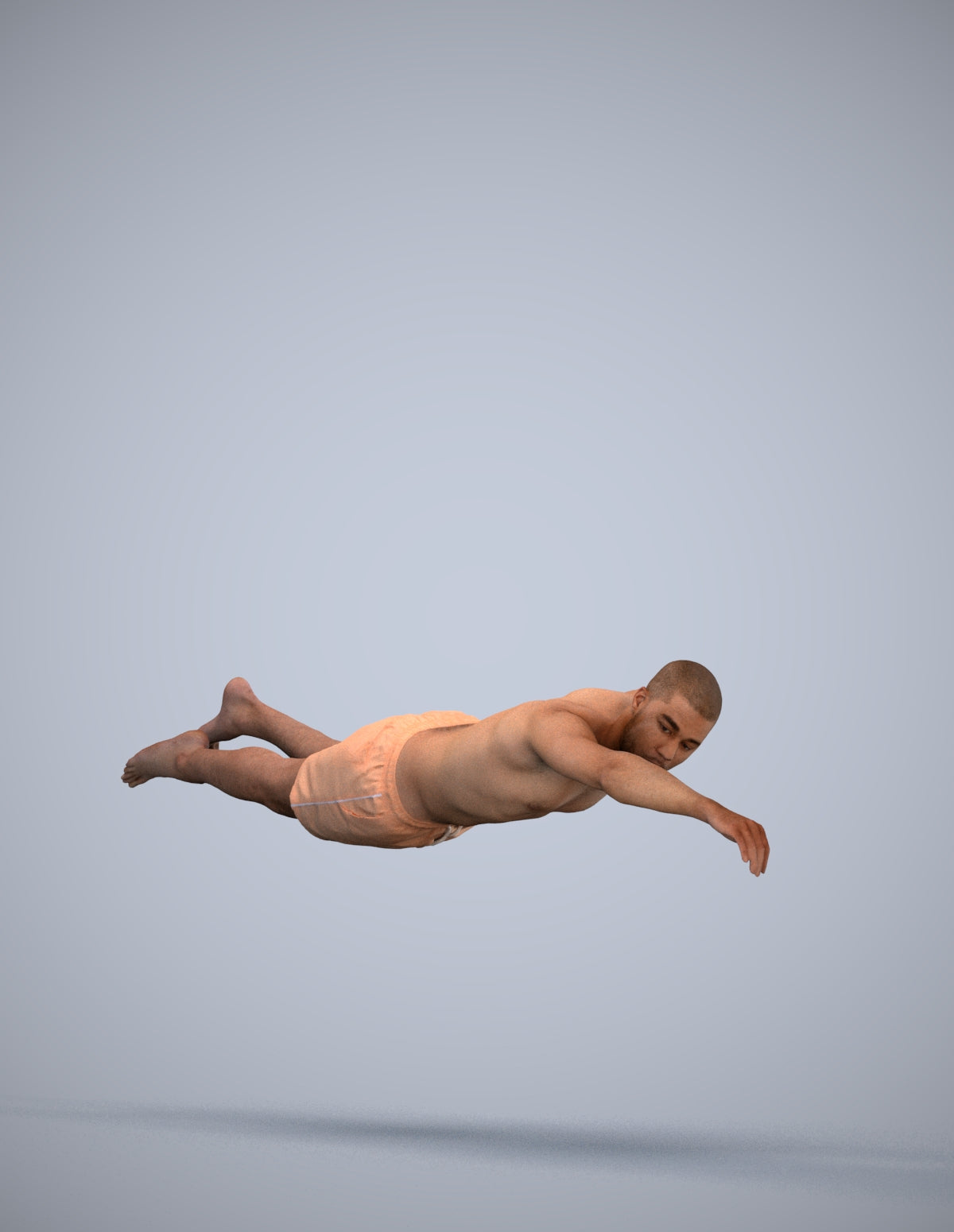 3D scanned man pool sport, photorealistic archviz people for Enscape and SketchUp