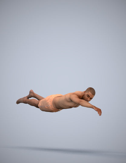 3D scanned man pool sport, photorealistic archviz people for Enscape and SketchUp