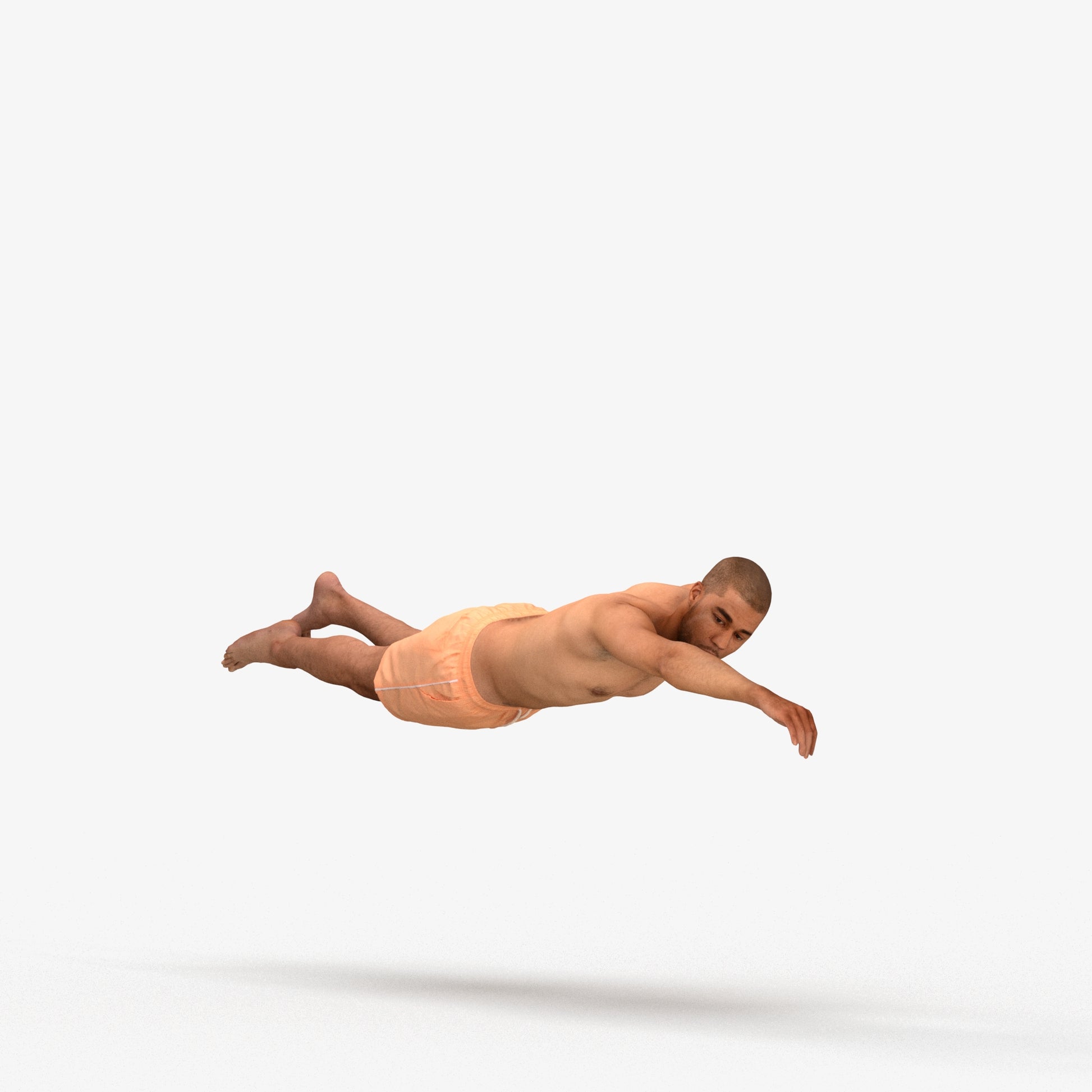 3D scanned man pool sport, photorealistic archviz people for Enscape and SketchUp, standing pose render