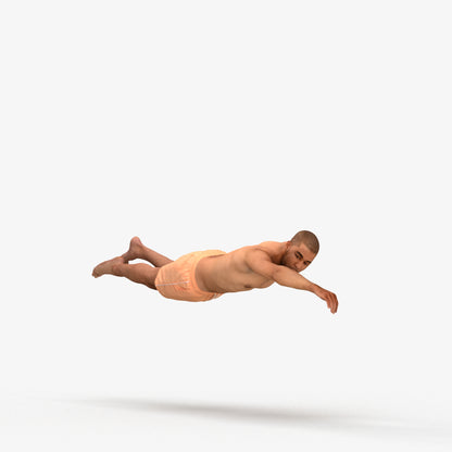 3D scanned man pool sport, photorealistic archviz people for Enscape and SketchUp, standing pose render